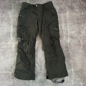Women's Burton Fly DryRide Black Gray Lined Winter Snowboard Ski Snow Pants Sz L